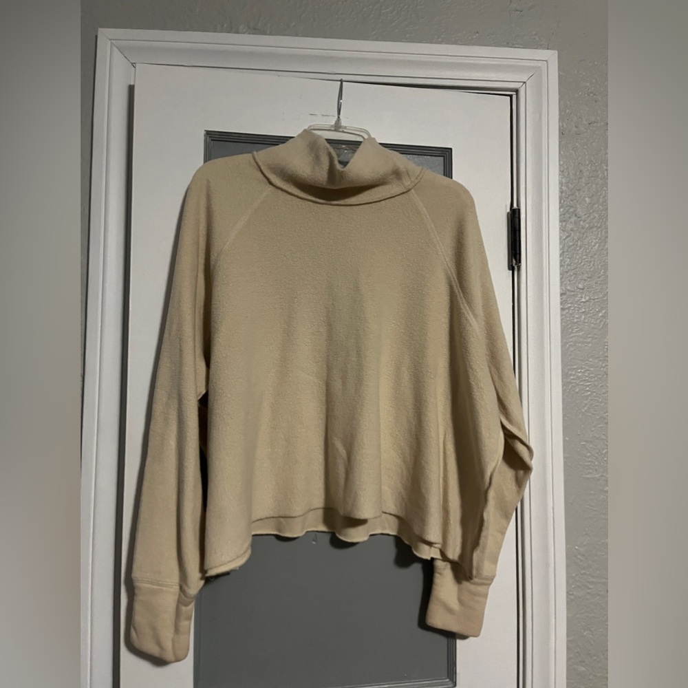 Free People Tan Funnel Neck Sweater